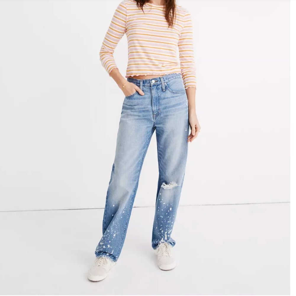 🔥Sales - Madewell The Dadjean Slouchy Jeans Bleached Edition - Size 25